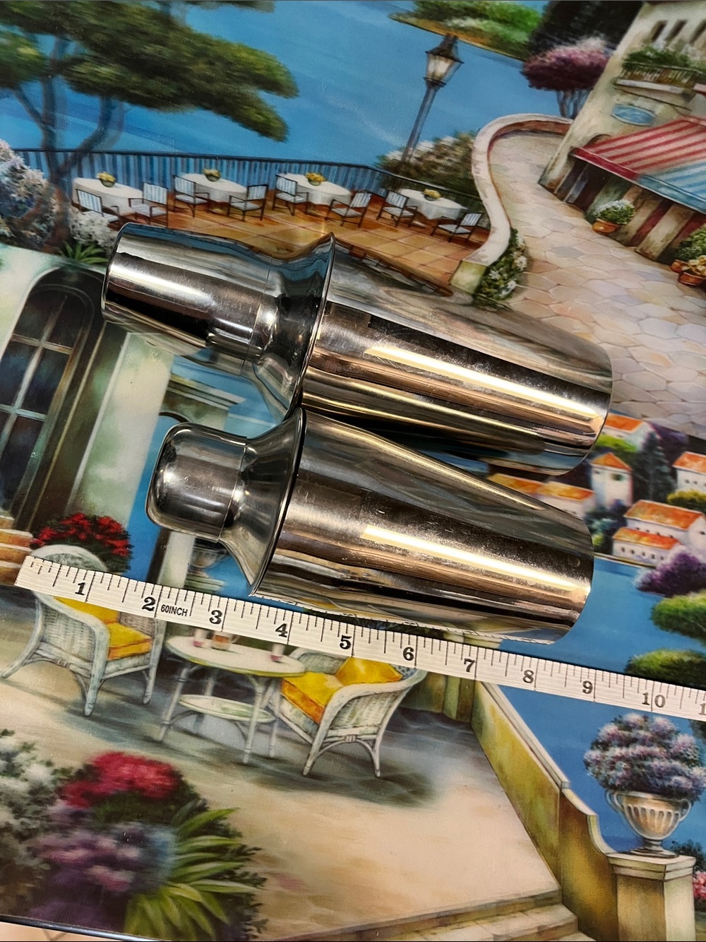 Polished Silver Stainless Steel Cocktail Shaker Set - Bar Accessories - Picture 2 of 4